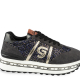 SNEAKER GLITTERATO FONDO ALTO CON STRISCE E LOGO
