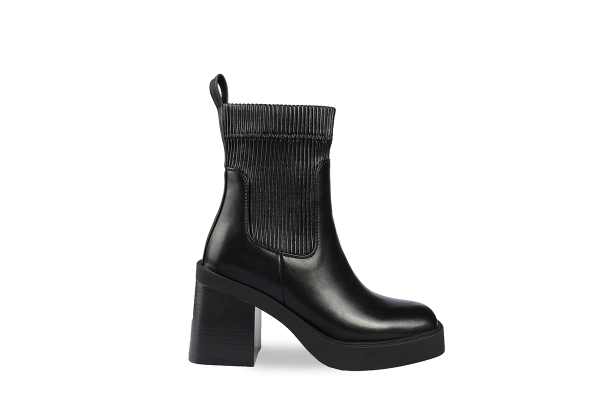 TRONCHETTO IN PELLE SINTETICA CON MATERIALE ELASTICIZZATO