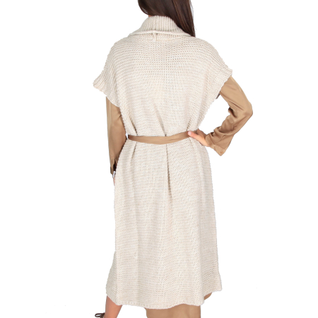 GILET LUNGO CON MANICHE CORTE