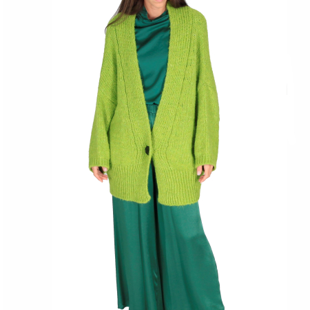 PANTALONE PALAZZO MONOCOLORE CON VITA ELASTICIZZATA