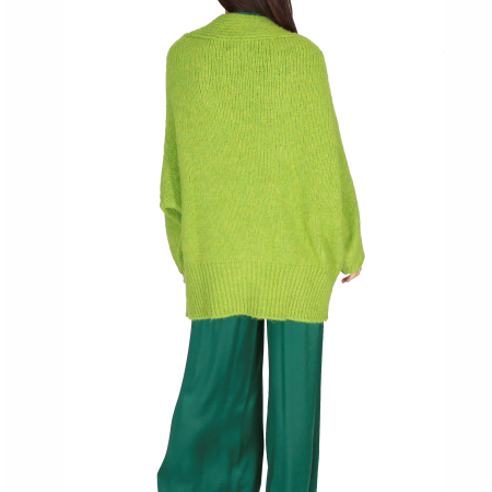 PANTALONE PALAZZO MONOCOLORE CON VITA ELASTICIZZATA