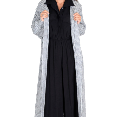 CARDIGAN LUNGO CON CAPPUCCIO