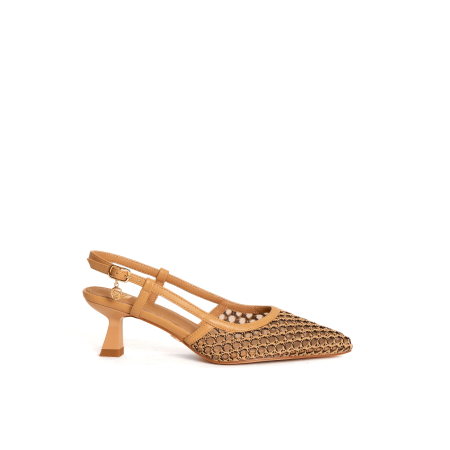 SANDALO SLINGBACK EFFETTO TRAFORATO
