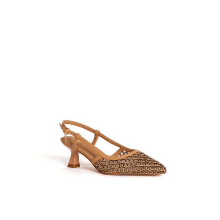 SANDALO SLINGBACK EFFETTO TRAFORATO
