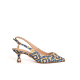 SANDALO SLINGBACK CON TESSUTO FANTASIA