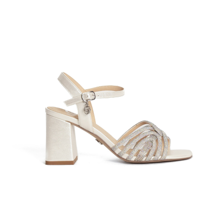 SANDALI ALTI INTRECCIATI STRASS