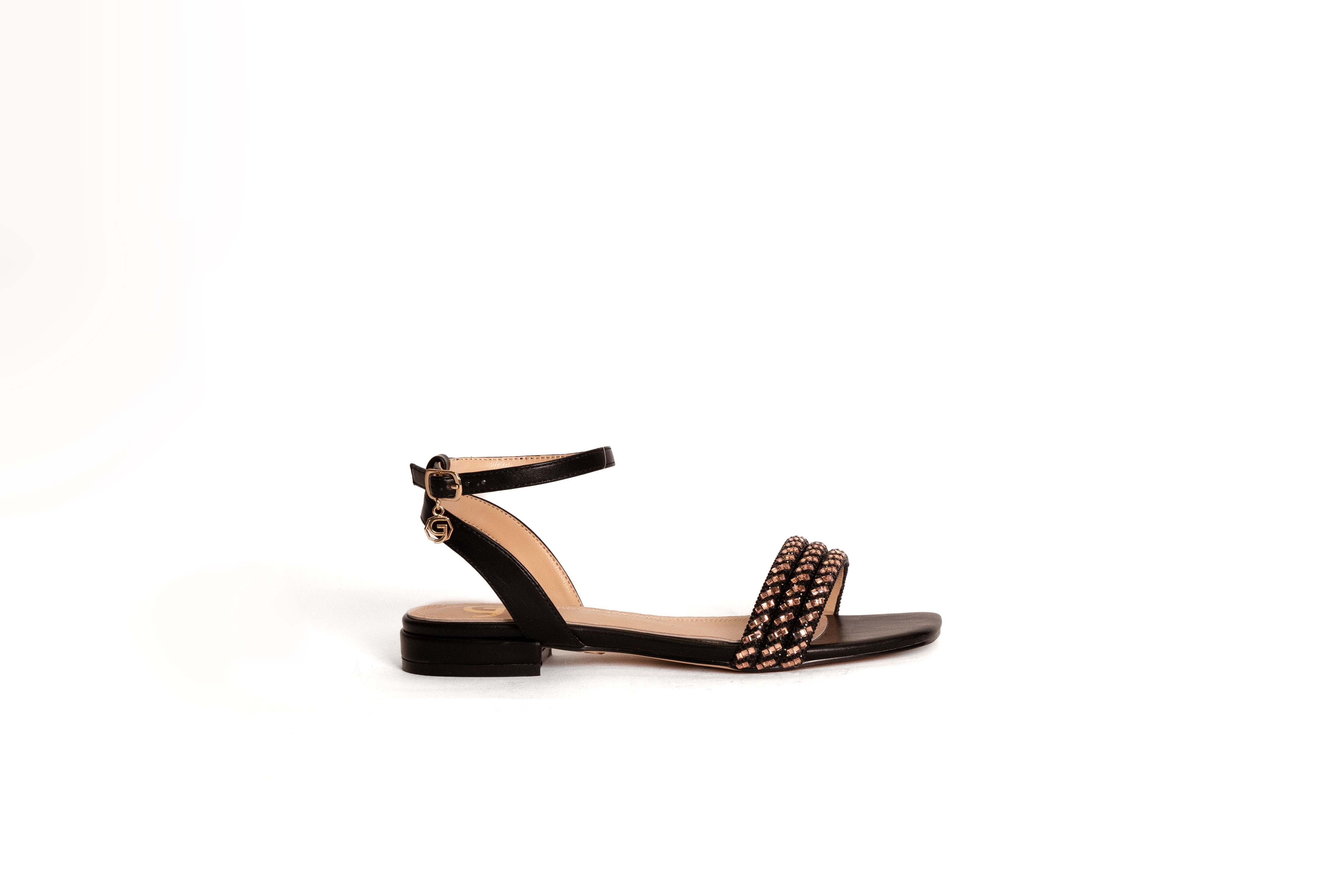 SANDALO BASSO CON FASCIA STRASS