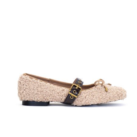 BALLERINE IN PELLICCIA CON CINTURINO