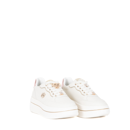 SNEAKERS PARA ALTA CON ACCESSORI GIOIELLO E TALLONETTA COLORATA