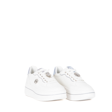 SNEAKERS PARA ALTA CON ACCESSORI GIOIELLO E TALLONETTA COLORATA