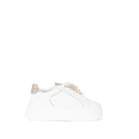 SNEAKERS CON TALLONETTA STRASS E ACCESSORI GIOIELLO