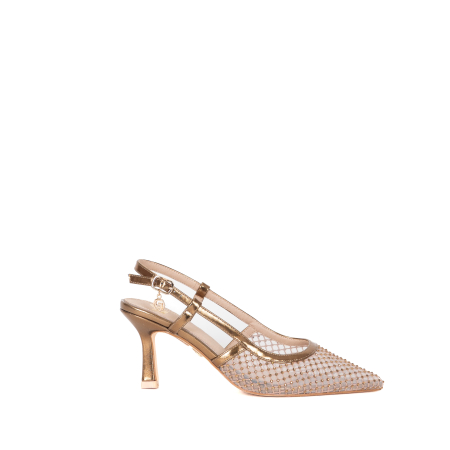 DECOLLETE SLINGBACK TRAFORATE FULL STRASS