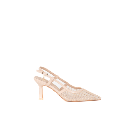 DECOLLETE SLINGBACK TRAFORATE FULL STRASS