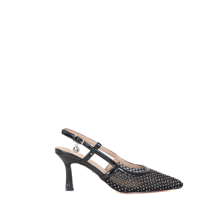 DECOLLETE SLINGBACK TRAFORATE FULL STRASS