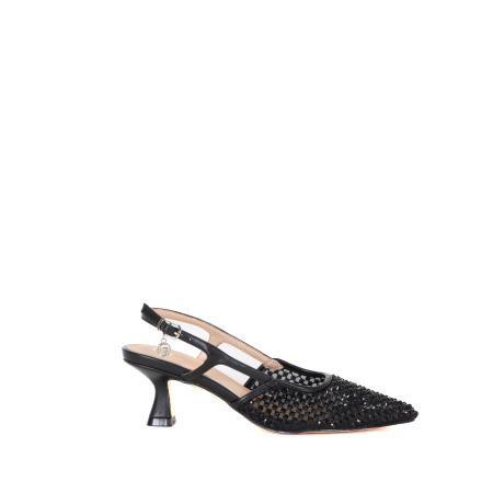 DECOLLETE SLINGBACK TRAFORATE FULL STRASS