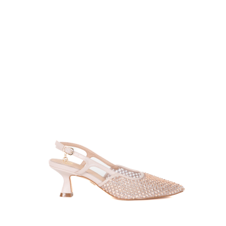 DECOLLETE SLINGBACK TRAFORATE FULL STRASS