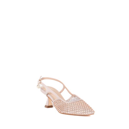 DECOLLETE SLINGBACK TRAFORATE FULL STRASS