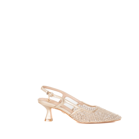 DECOLLETE SLINGBACK TRAFORATE FULL STRASS