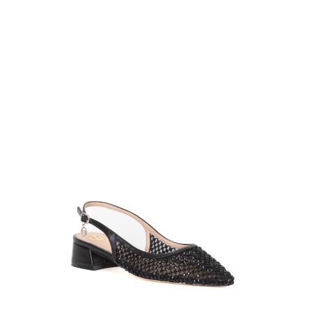 BALLERINA SLINGBACK TRAFORATA FULL STRASS