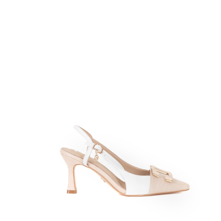 SLINGBACK BICOLOR CON FIBBIA