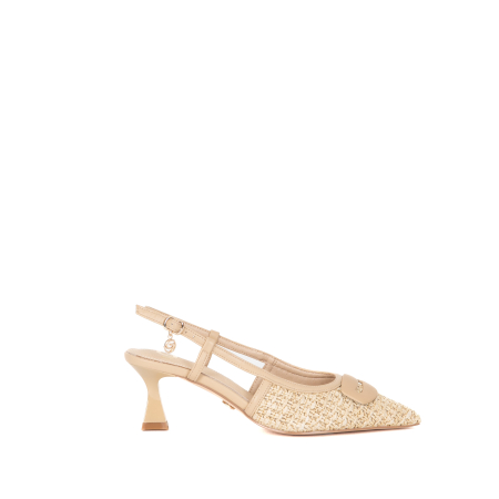 DECOLLETE SLINGBACK IN PAGLIA CON FIBBIA