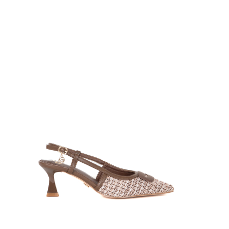 DECOLLETE SLINGBACK IN PAGLIA CON FIBBIA