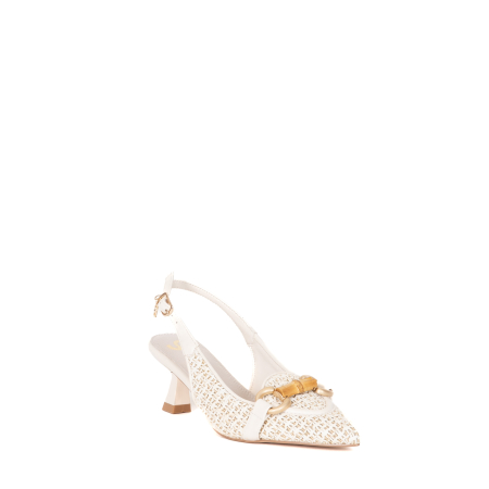 DECOLLETE SLINGBACK IN PAGLIA CON MORSETTO