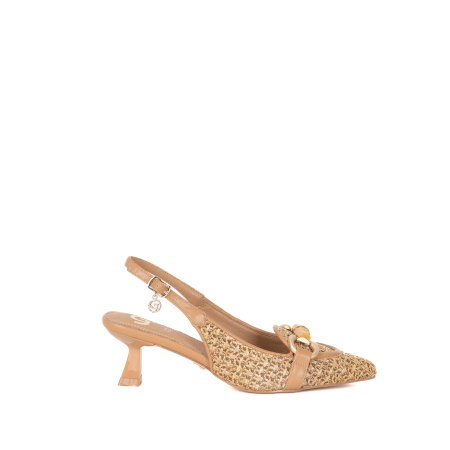 DECOLLETE SLINGBACK IN PAGLIA CON MORSETTO