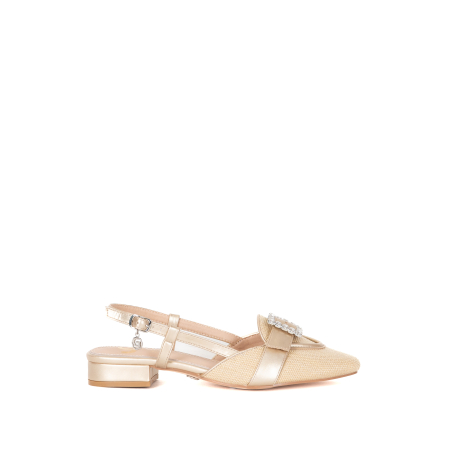 SANDALO SLINGBACK INTRECCIATO CON FIBBIA GIOIELLO