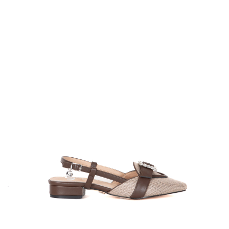 SANDALO SLINGBACK INTRECCIATO CON FIBBIA GIOIELLO