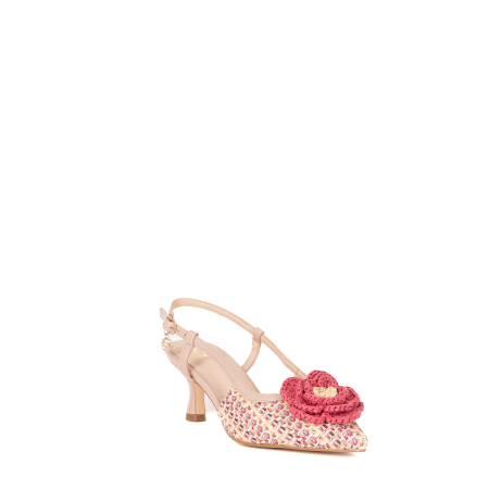 DECOLLETE SLINGBACK CON GRANDE FIORE CENTRALE