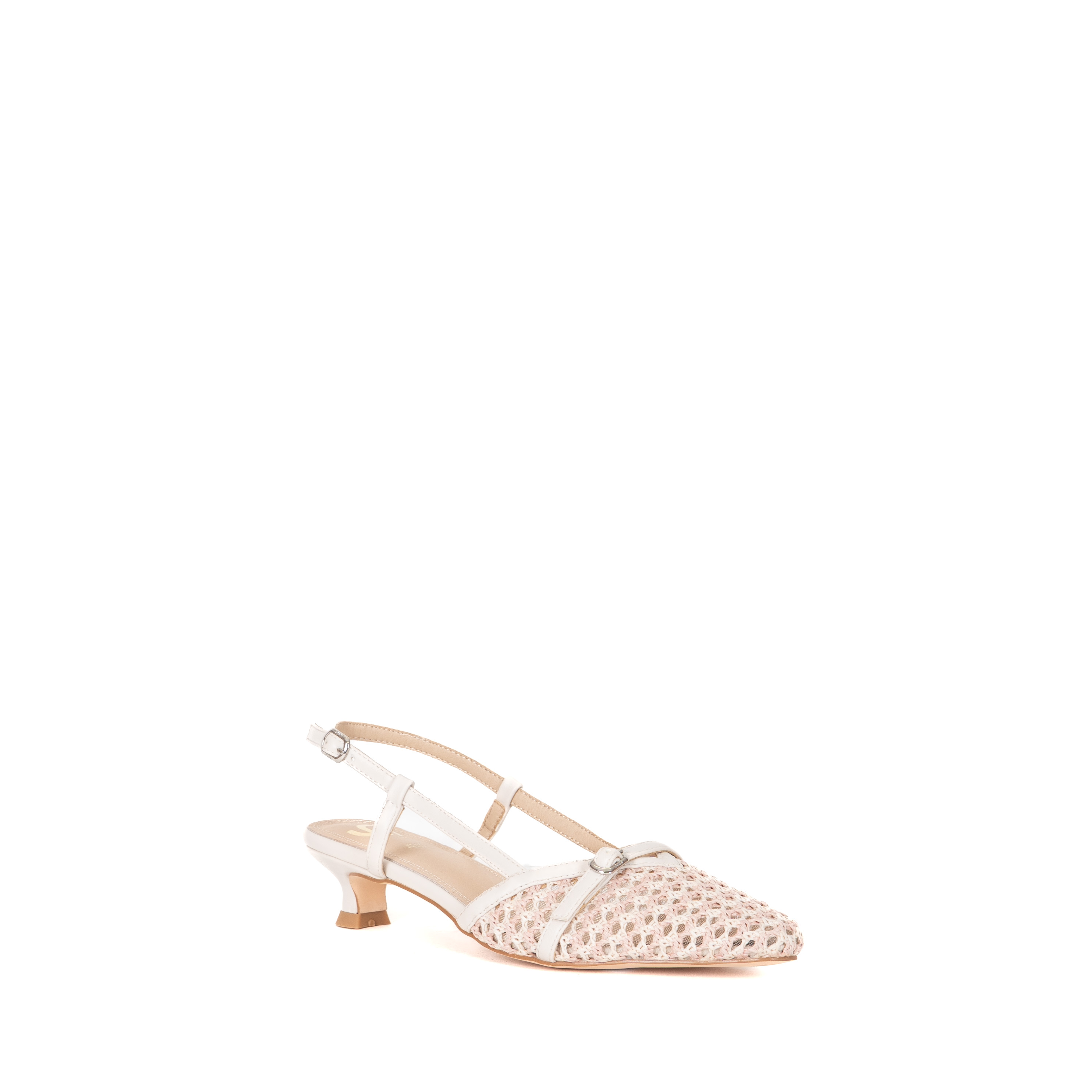 DECOLLETTE SLINGBACK BICOLOR TRAFORATA CON FIBBIETTA