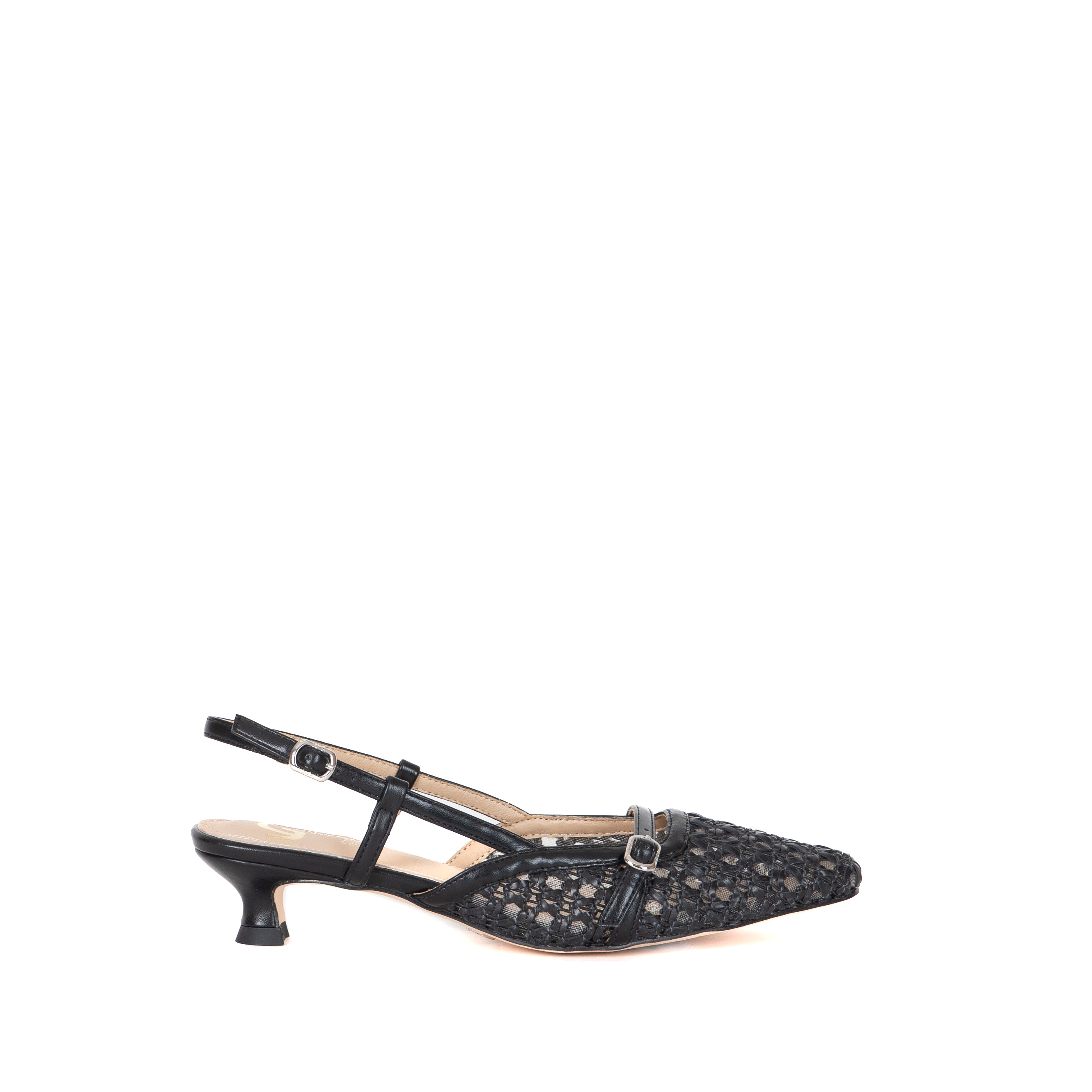 DECOLLETTE SLINGBACK TRAFORATA CON FIBBIETTA